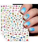 JMEOWIO 12 Sheets Summer Ocean Nail Art Stickers Decals Self-Adhesive Pegatinas U as Fish Beach Turtle Whale Nail Supplies Nail Art Design Decoration Accessories - Buy Online on GoSupps.com