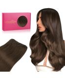 Buy 35cm 80g Chocolate Brown Remy Real Hair Extensions | Sew-In Weft Tresses for Natural Look - Buy Online on GoSupps.com