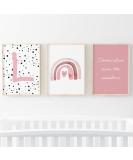 Pompom Prints Set of 3 | Girls Bedroom Rainbow Nursery Decor | Scandi Boho Style | Playroom Wall Art | A3 L Size - Buy Online on GoSupps.com