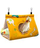 Rypet Winter Warm Bird Nest House - Hanging Hammock Velvet Shed Hut Cage Plush Fluffy Birds Hideaway Sleeping Bed for Parrot Parakeet Cockatiels Budgies Lovebird African Grey - Yellow - Buy Online on GoSupps.com