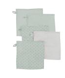 roba organic set of 5 washcloths 'Lil Planet' frosty green muslin organic cotton GOTS 25 x 25 cm - Buy Online on GoSupps.com