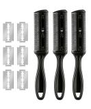 3 Pieces Razor Comb & 10 Pieces Thinning Scissors Set - Double Edge Hair Cutting Tool (Black) - International Shipping Available - Buy Online on GoSupps.com