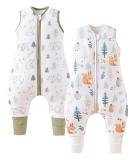 Chilsuessy 2pcs Winter Baby Sleeping Bag with Feet 2.5 TOG | 100% Cotton Toddler Wearable Blanket | Squirrel+Forest Bear Design | 4-5 Years - Buy Online on GoSupps.com