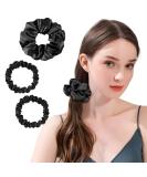 Osilk 3 Set 100% Silk Hair Ties | Small Scrunchy Hair Jewelry | Elastic Black Hair Bands for Braid & Updo - Buy Online on GoSupps.com