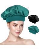 Yiows Silk Bonnet Hood for Sleeping - 2-Pack Hair Wrapping Hats for Women & Girls | Black & Cyan - Buy Online on GoSupps.com