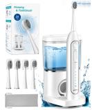 AGPTEK 2 in 1 Electric Toothbrush & Water Flosser Combo - Teeth Gums & Braces Care | Portable Rechargeable Dental Flossing for Home & Travel - Buy Online on GoSupps.com