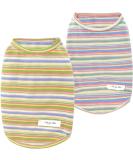 Shop Breathable Striped Dog T-Shirts - 2-Pack Cotton Vests for Small & Medium Dogs | Yaodhaod Summer Apparel - Buy Online on GoSupps.com
