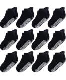 CozyWay Baby Non-Slip Baby Socks Toddler Socks With Grippers Ankle Style 1-3 Years Black 12 Pairs - Buy Online on GoSupps.com
