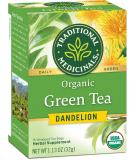 Organic Dandelion Green Tea - Liver Support Herbal Tea (16 Bags) | Traditional Medicinals - Buy Online on GoSupps.com