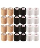 24 Pack 2 Self Adherent Bandage Wrap - Athletic Elastic Cohesive Flex Tape for Sport, First Aid, Medical - 5 Yards per Roll - Ideal for Wrist, Ankle, Sprains, Swelling - 3 Colors Included - Buy Online on GoSupps.com