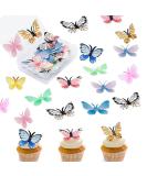 72 Edible Gold Rock Butterflies for Cakes | Decorative Paper Butterflies for Weddings Birthdays & Cupcakes - Buy Online on GoSupps.com