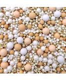 Luxury metallic Gold Nude Beige neutral White Rose Gold Christmas Sprinkles mix blend baby shower cupcakes cookies biscuits edible cake topper pearls wedding hen party decoration chocolate balls MOET - Buy Online on GoSupps.com