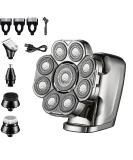 Premium 9D Head Shaver for Bald Men - 6-in-1 Electric Grooming Kit with Nose & Body Trimmer | Wet/Dry Use & LED Display - Buy Online on GoSupps.com