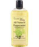 All Natural Peppermint Massage Oil - 8 oz | 100% Natural Ingredients with Sweet Almond & Jojoba Oil | Relaxing Scent for Men & Women - Buy Online on GoSupps.com