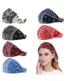 Carede Paisley Bandana Headband for Women with Elastic Yoga Headband Outdoor Hairband Adjustable Turban Headwrap Pack of 6 No5(mixed 6 pcs) 6 Piece Set - Buy Online on GoSupps.com