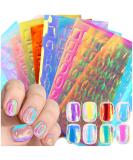 Dornail Aurora Nail Foil 11 Sheets - Holographic Broken Glass Paper Stickers for DIY Nail Art Decoration - Women and Girls - Buy Online on GoSupps.com