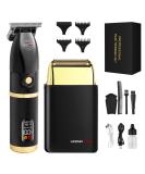 Professional Men's Hair Trimmer and Foil Shaver Kit | Cordless Clippers with LCD Display | Black Gold Zero Gapped Hair Trimmer | Perfect Gifts for Men - Buy Online on GoSupps.com