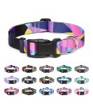 Mercano Adjustable Dog Collar - Soft Nylon Comfort & Robust Geometric Purple Design for Small & Medium Dogs Puppies and Cats - Buy Online on GoSupps.com