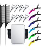 8 Pieces Hair Parting Ring, Styling Clips, Rat Tail Braiding Combs, Magnetic Pin Holder Wristband - Black - Buy Online on GoSupps.com