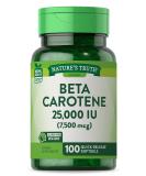 Nature's Truth BetaCarotene 25000 IU Vitamin A Softgels - 100 Count - Buy Online on GoSupps.com