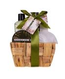 Accentra gift set Olive Spa in the sea grass basket bathing and shower 5-part gift set in decorative basket made of seagrass birthday present wellness set for women green - Buy Online on GoSupps.com