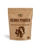 MB Herbals Henna Powder 8 oz (227 Gram) / 0.5 lb | 100% Pure & Natural Henna Powder, Nothing Added | For Natural Orange-Red Hair Color | Triple Sifted Henna For Hair Dye | From Rajasthan India - Buy Online on GoSupps.com