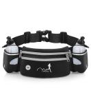 AUNIQ drinking belt running hydration tape with water bottles (2 x 300 ml) pile belt belt pocket reflective hip pocket belly pocket sport for marathon jogging cycling travel outdoor (black) - Buy Online on GoSupps.com