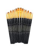 Transon 20pcs Art Painting Brush Set for Acrylic Watercolor Gouache - Ideal for Hobby, Crafts, Face Painting - Black - Buy Online on GoSupps.com