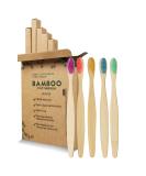 Geekerchip Bamboo Toothbrushes - Eco-Friendly 5-Pack Biodegradable BPA Free Natural Wood Independent Packaging - Buy Online on GoSupps.com