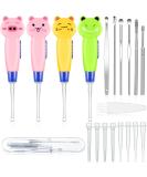 10-Piece Ear Wax Removal Kit for Kids & Toddlers - LED Baby Earwax Remover with Stainless Steel Tweezers & Cleaning Brush for Adults - Buy Online on GoSupps.com