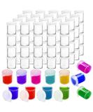 Set of 100 Mini Plastic Paint Cups with Lids - 0.85 Oz Clear Paint Storage Jars for Kids Art Crafts - Buy Online on GoSupps.com