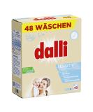 Dalli Sensitive Full-Detergent Powder - 48 Washpieces | Gentle on Skin Powerful Clean | Ideal for White Laundry | 3.12 kg - International Shipping Available - Buy Online on GoSupps.com