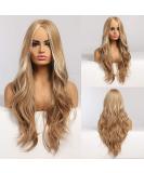 OMELPIS Stylish Long Blonde Wavy Wig with Highlights - 26 Inches - Heat Resistant Synthetic - Women/Girls Daily & Party Wear - Buy Online on GoSupps.com