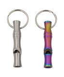 Real Sic Steel Emergency Whistle Keychain - Loud Portable Safety Whistle for Survival & Pet Training - Bamboo Rainbow & Silver - Buy Online on GoSupps.com