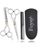 FCYSY Hair Cutting Scissor Thinning Set - Professional Hairdressing Kit for Barber and Hairdresser, Silver Hair Scissors Set for Women and Men - Buy Online on GoSupps.com