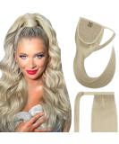 Elailite Real Hair Ponytail Extension #60 Platinum Blonde - 40cm 80g Smooth Natural Hair Braid - Buy Online on GoSupps.com