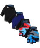 Geyoga 4 pairs of children half-finger bicycle gloves breathable fingerless cycling gloves slippery yolkless cycling gloves for children boy girls several colors 8-12 years - Buy Online on GoSupps.com