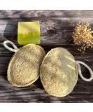 Big Leaf Egyptian Loofah Sponge | 100% Natural Organic Exfoliating Body Scrubber | Textured Oval Shower Sponge for Men Women & Kids | Ideal for Cellulite & Dry Skin - Buy Online on GoSupps.com