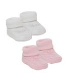 Royal Icon 2 Pairs Baby Booties 0-3 Months | Adorable Soft Baby Slippers | Indoor & Outdoor Use | White Pink | Ri352 Ri403 - Buy Online on GoSupps.com