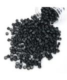 Vlasy 500Pcs 4mm Silicone Lined Micro Ring Beads for Hair Extensions 5Colors Apply (Black) Micro 4mm 500Pcs Black - Buy Online on GoSupps.com