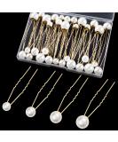 Kiiwah 32 Pieces Hair Pins with Pearls U-Shaped Hair Accessories Bridal 4 Sizes Pearl Hair Accessories for Wedding Prom Party Girls Gold - Buy Online on GoSupps.com