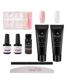 SEISSO Poly Nail Extension Gel Kit - 2 Colors Nail Gel Set with Slip Solution - All-in-One Manicure Set for Beginners & Professionals - 15ML Extension Gel Included - Buy Online on GoSupps.com