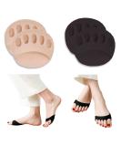 Reusable Honeycomb Fabric Forefoot Pads - Soft Metatarsal Cushions for Pain Relief | Black & Beige Options - Buy Online on GoSupps.com