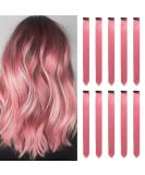 Colored Hair Extensions Clip In for Girls 22 Inch Colorful Straight Hair Extensions for Party Highlights Hair Accessories Hair Pieces for Women(10 PCS Princess Pink) 10pcs-Princess Pink - Buy Online on GoSupps.com