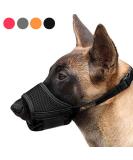 Soft Nylon Adjustable Dog Muzzle | Anti-Biting & Bark Control | Breathable Mesh Design | Suitable for Small, Medium, Large Dogs | 4 Colors & Sizes | Medium Black - Buy Online on GoSupps.com