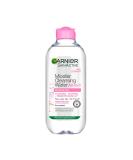 Garnier Micellar Cleansing Water 400ml for Sensitive Skin - Gentle Makeup Remover, Fragrance Free - British Skin Foundation Approved - Eco-Friendly Micellar Eco Pads - Unscented - Buy Online on GoSupps.com