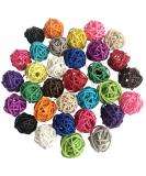 Benvo Rattan Balls 32 Pack - 1.2 inch Wicker Balls for Birds and Pets - Multi-Colored Craft DIY Accessories - Buy Online on GoSupps.com
