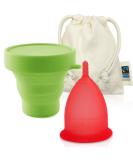CozyCup Menstrual Cup CLASSIC - Made in Germany | Size 1 Red | Includes Cleaning Cup & Fairtrade Organic Bag - Buy Online on GoSupps.com