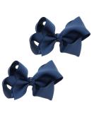 3 Inch Grosgrain Bow for Little Girls- Set of 2 (Navy) - Buy Online on GoSupps.com