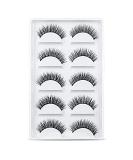 Shop Uraqt 3D False Eyelashes - 5 Pairs of Natural Thick & Fluffy Black Eyelashes - Perfect for Dramatic Makeup (002) - Buy Online on GoSupps.com